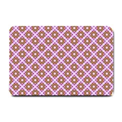 Crisscross Pastel Pink Yellow Small Doormat  by BrightVibesDesign