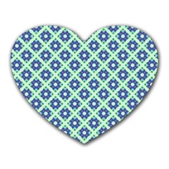 Crisscross Pastel Turquoise Blue Heart Mousepads by BrightVibesDesign