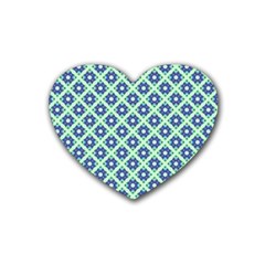 Crisscross Pastel Turquoise Blue Heart Coaster (4 Pack)  by BrightVibesDesign