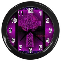 Purple Celtic Cross Wall Clocks (black) by morbidcouture