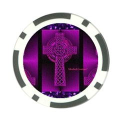 Purple Celtic Cross Poker Chip Card Guards by morbidcouture