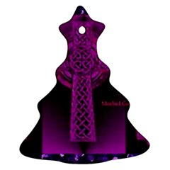 Purple Celtic Cross Christmas Tree Ornament (2 Sides) by morbidcouture