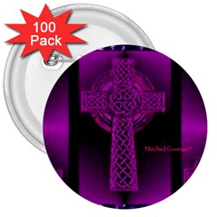 Purple Celtic Cross 3  Buttons (100 Pack) 