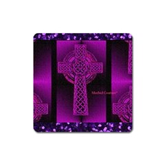 Purple Celtic Cross Square Magnet by morbidcouture