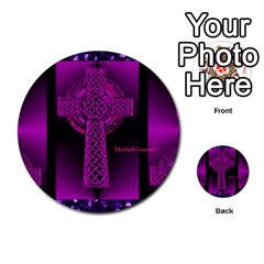 Purple Celtic Cross Multi-purpose Cards (round) 