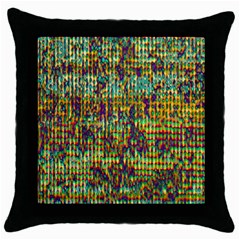 Multicolored Digital Grunge Print Throw Pillow Case (black) by dflcprints