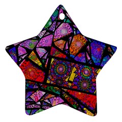 Fractal Stained Glass Ornament (star)  by WolfepawFractals