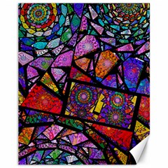 Fractal Stained Glass Canvas 11  X 14   by WolfepawFractals