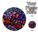 Fractal Stained Glass Multi-purpose Cards (Round)  Back 1