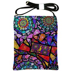 Fractal Stained Glass Shoulder Sling Bags