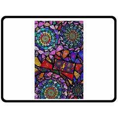 Fractal Stained Glass Fleece Blanket (large) 