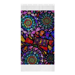 Fractal Stained Glass Shower Curtain 36  X 72  (stall)  by WolfepawFractals