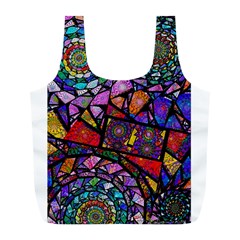 Fractal Stained Glass Full Print Recycle Bags (l) 