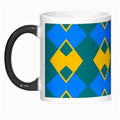 Blue Yellow Rhombus Pattern                                                                           Morph Mug by LalyLauraFLM