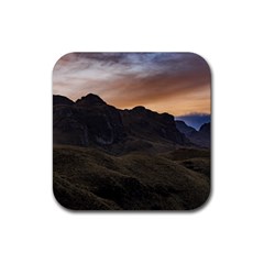 Sunset Scane At Cajas National Park In Cuenca Ecuador Rubber Coaster (square)  by dflcprints