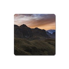 Sunset Scane At Cajas National Park In Cuenca Ecuador Square Magnet by dflcprints