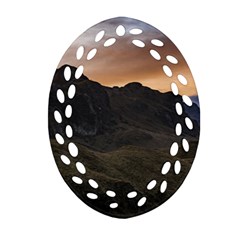 Sunset Scane At Cajas National Park In Cuenca Ecuador Ornament (oval Filigree)  by dflcprints