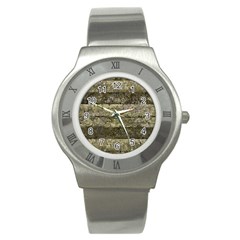 Grunge Stripes Print Stainless Steel Watch by dflcprints