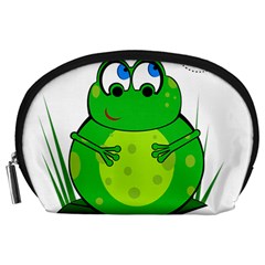 Green Frog Accessory Pouches (large)  by Valentinaart