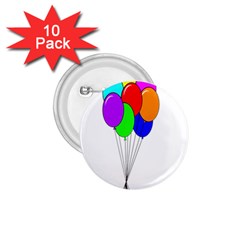 Colorful Balloons 1 75  Buttons (10 Pack) by Valentinaart