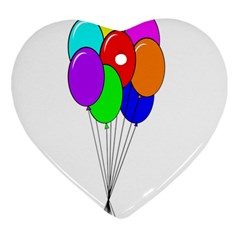 Colorful Balloons Heart Ornament (2 Sides) by Valentinaart