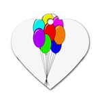 Colorful Balloons Dog Tag Heart (One Side) Front