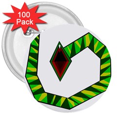 Decorative Snake 3  Buttons (100 Pack) 