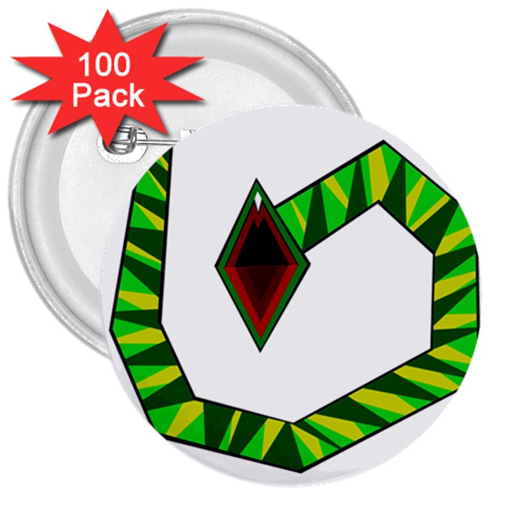 Decorative Snake 3  Buttons (100 pack) 