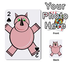 Pink Rhino Playing Cards 54 Designs  by Valentinaart