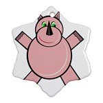 Pink Rhino Snowflake Ornament (2-Side) Front