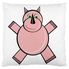 Pink Rhino Standard Flano Cushion Case (one Side) by Valentinaart