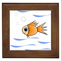 Cute Fish Framed Tiles by Valentinaart