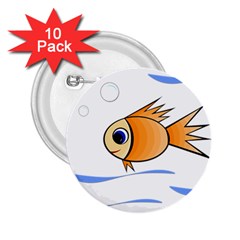 Cute Fish 2 25  Buttons (10 Pack)  by Valentinaart