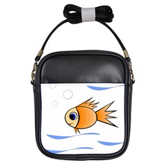 Cute Fish Girls Sling Bags by Valentinaart