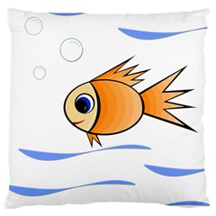 Cute Fish Large Cushion Case (one Side) by Valentinaart