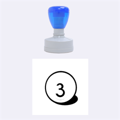 Billiard Ball Number 3 Rubber Round Stamps (medium)