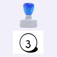 Billiard Ball Number 3 Rubber Oval Stamps