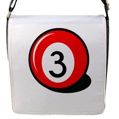 Billiard Ball Number 3 Flap Messenger Bag (s) by Valentinaart