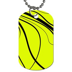 Yellow Decorative Design Dog Tag (one Side) by Valentinaart