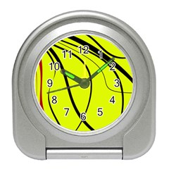 Yellow Decorative Design Travel Alarm Clocks by Valentinaart