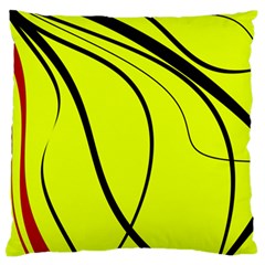 Yellow Decorative Design Large Flano Cushion Case (two Sides) by Valentinaart