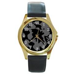 Decorative Elegant Design Round Gold Metal Watch