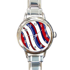 Decorative Lines Round Italian Charm Watch by Valentinaart