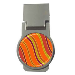 Orange Lines Money Clips (round)  by Valentinaart