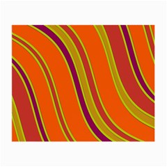 Orange Lines Small Glasses Cloth by Valentinaart