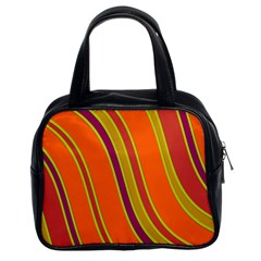 Orange Lines Classic Handbags (2 Sides) by Valentinaart