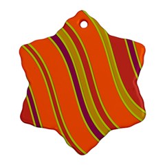 Orange Lines Snowflake Ornament (2-side)