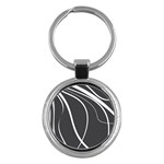 Black and white elegant design Key Chains (Round)  Front