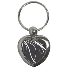 Black And White Elegant Design Key Chains (heart)  by Valentinaart