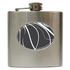 Black And White Elegant Design Hip Flask (6 Oz) by Valentinaart